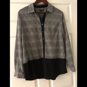 Talbots Houndstooth Print Blouse